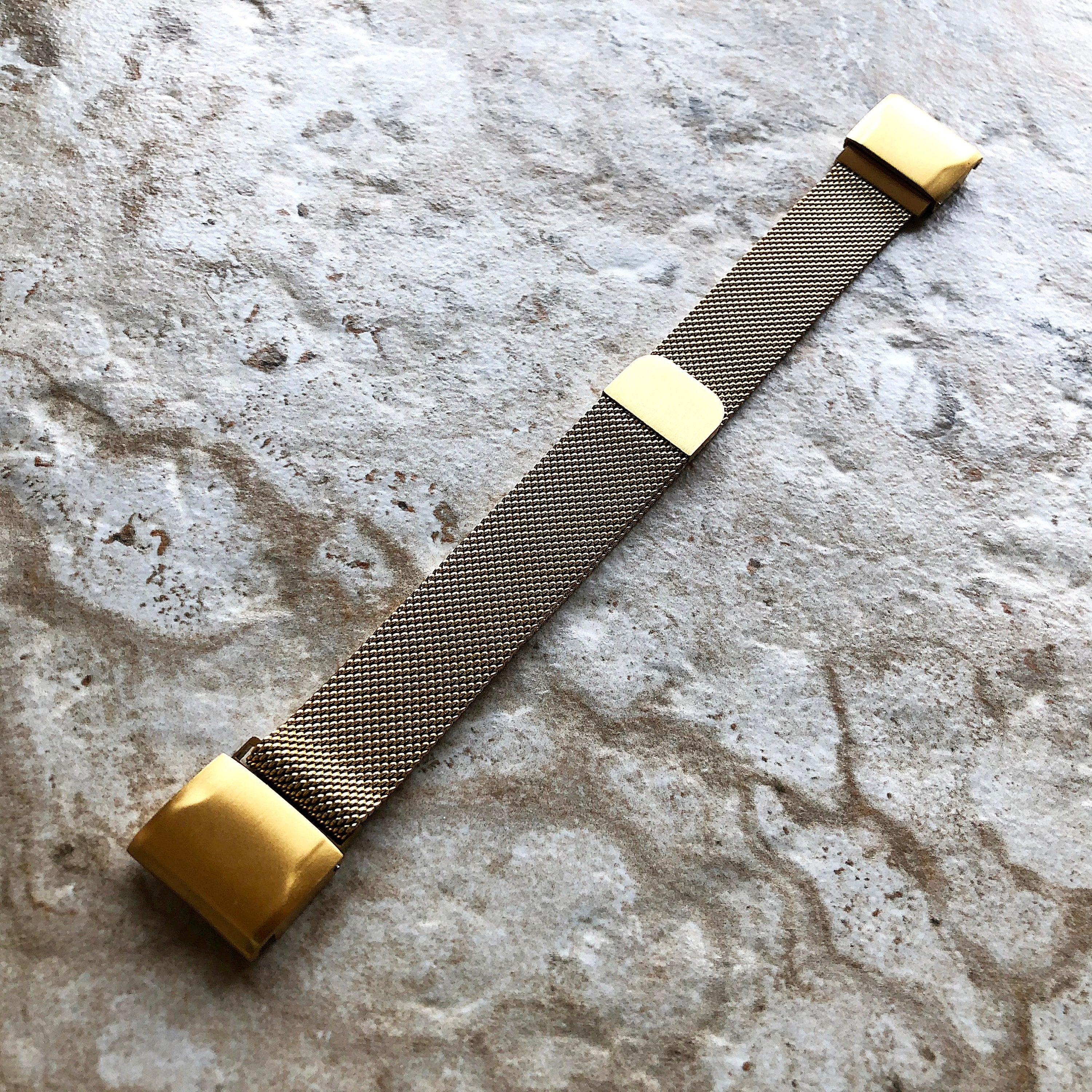 Gold Color Garmin Band Compatible with D2 Mach 1 Delta Approach Instinct 2 Forerunner Descent G1 Stainless Steel Milanese Quick Fit A22-B20